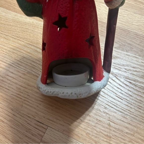Vintage Ceramic Santa Claus Candle Stick Holder Red Green - Picture 7 of 8